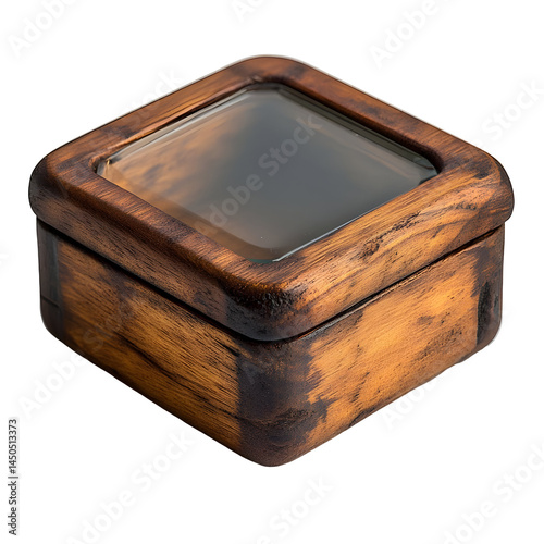 Wooden Box with Glass Top - Product Image