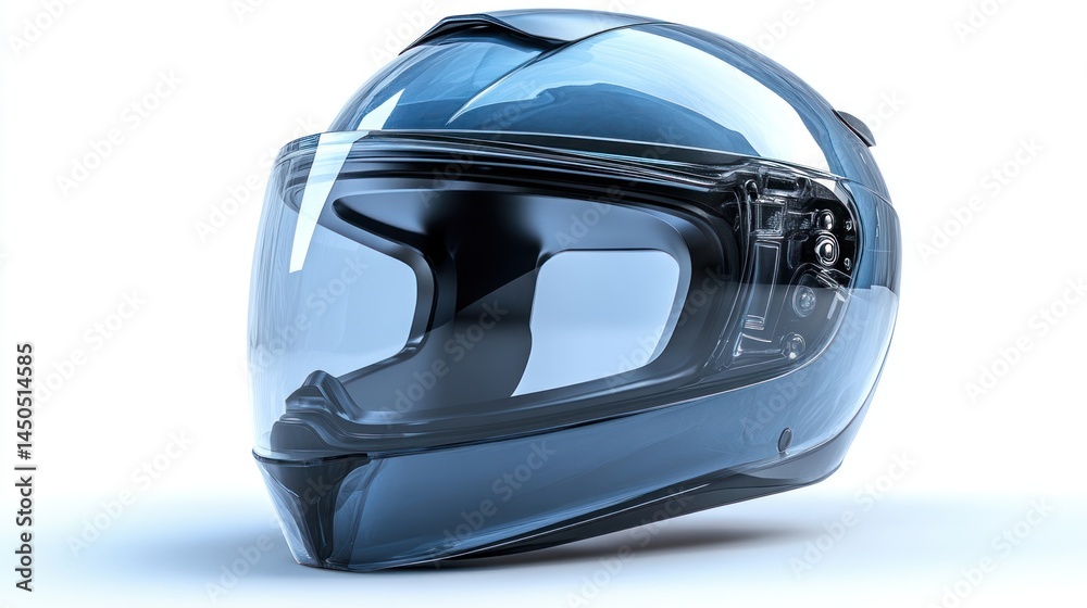 Fototapeta premium A protective face shield with clear visor, isolated white background