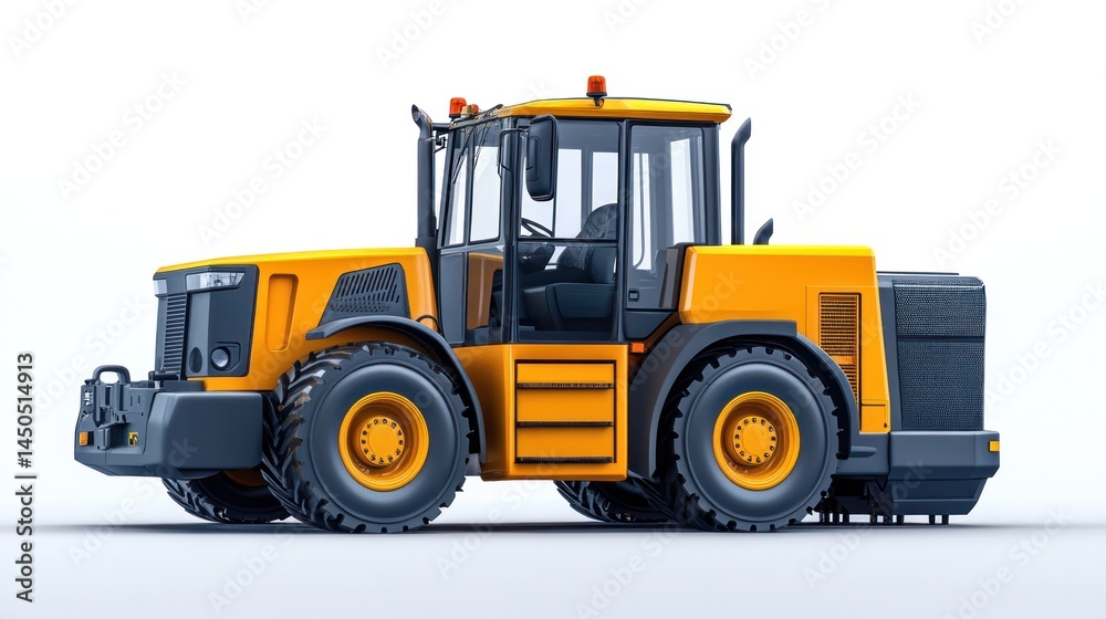 A realistic airport pushback tractor, isolated on white A realistic airport pushback tractor, isolated on white