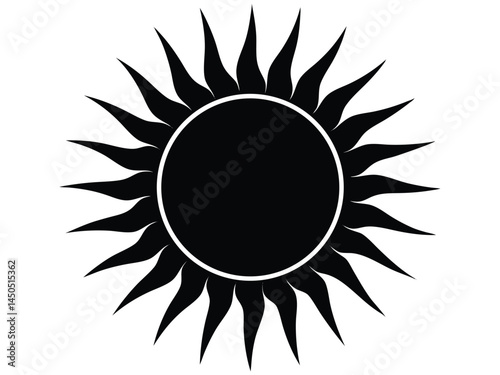 Sun icon. Vector flat design. sun with ray of light, geometric icon