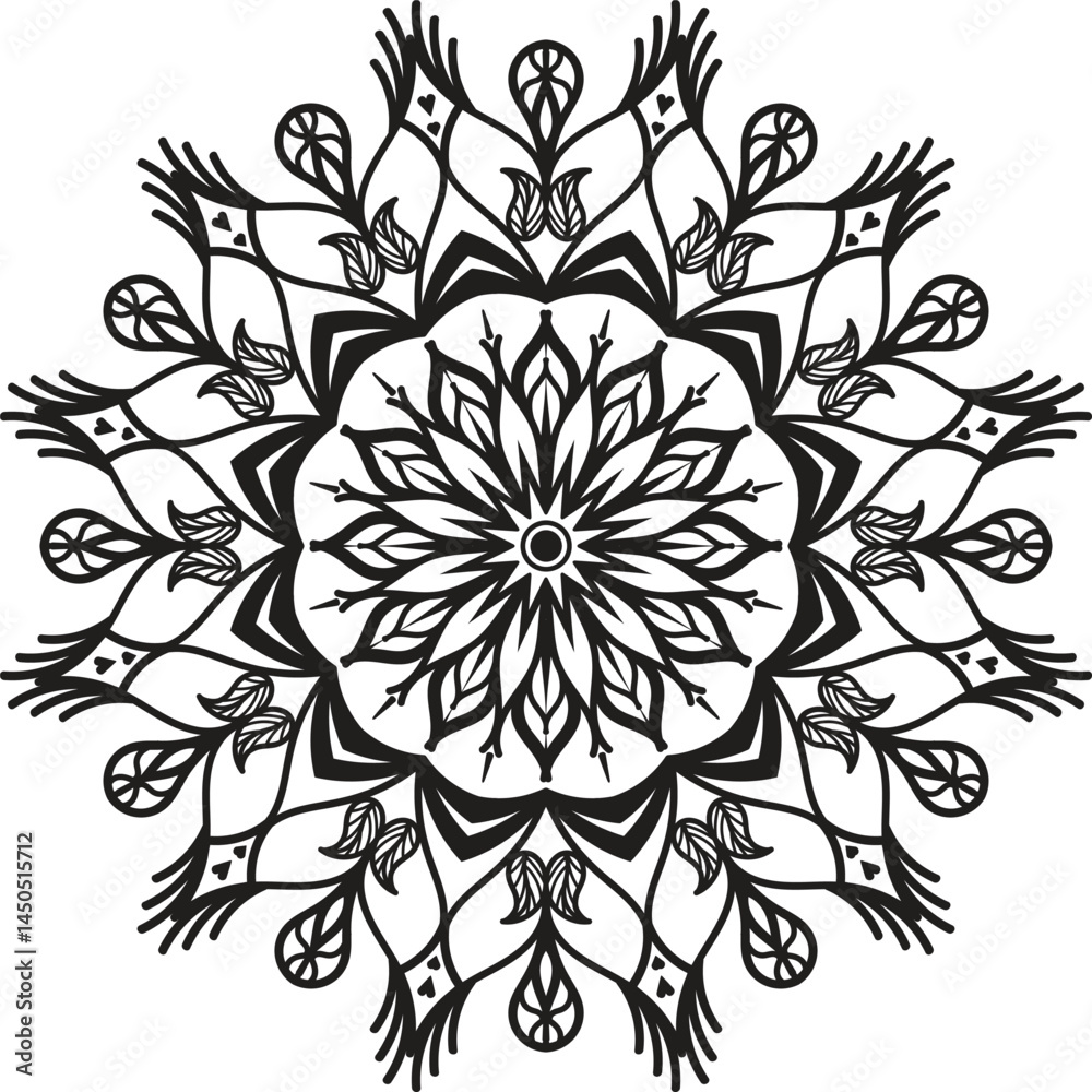 Fototapeta premium Intricate Black and White Mandala Design