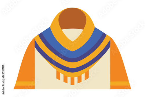Abstract academic graduation gown with blue and gold accent illustration vector