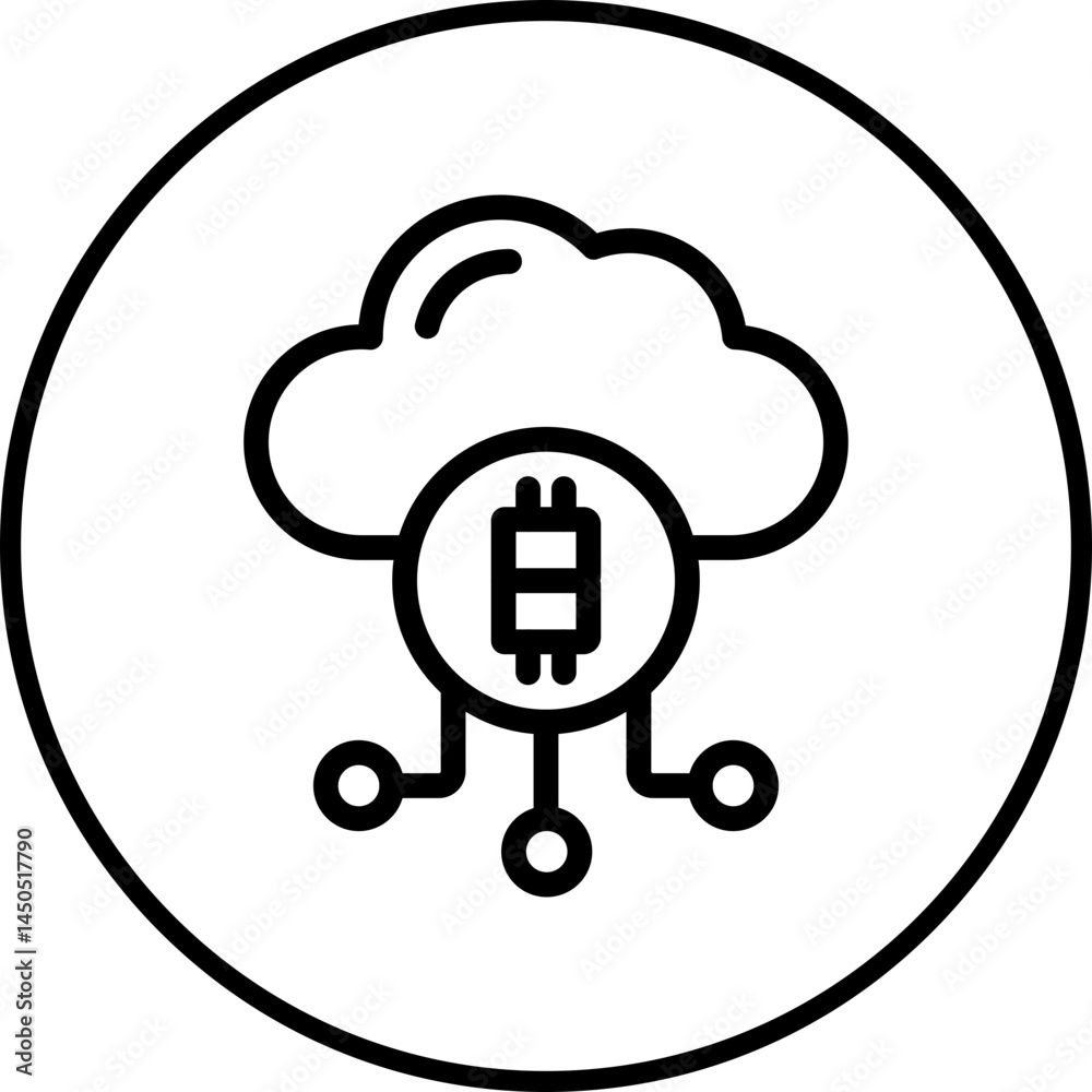 Coin cloud icon single vector illustration Coin cloud icon single vector illustration