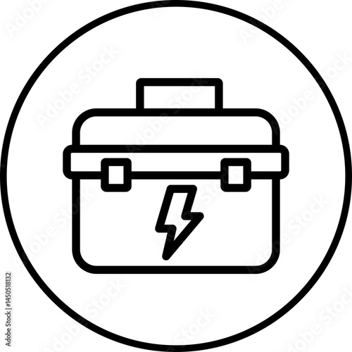 Electric suitcase icon single vector illustration