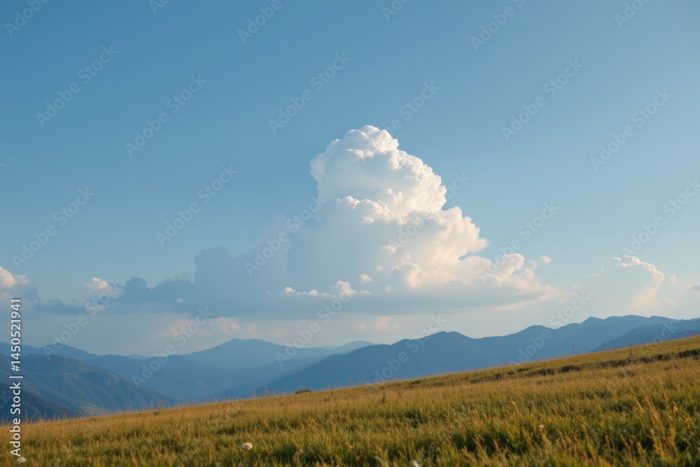 Obraz premium Mountain Landscape with Cumulus Clouds