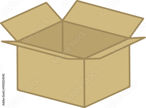 Opened cardboard box cartoon