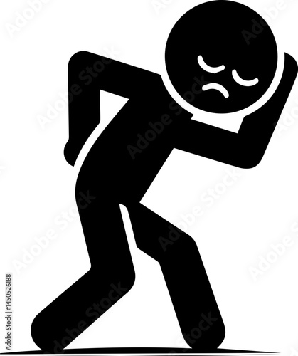 Person crouching with head down, appearing sad or depressed