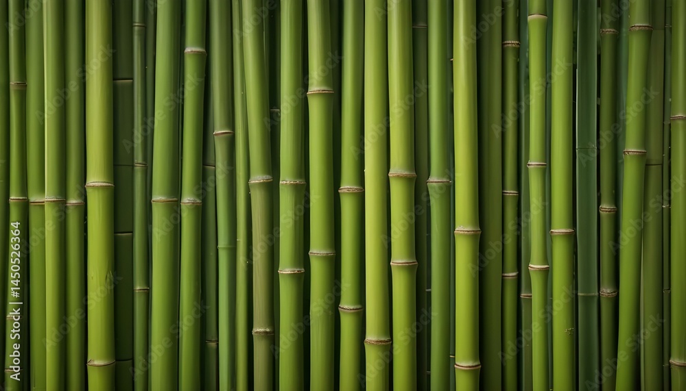Fototapeta premium A vibrant display of bamboo stalks, creating a textured and verdant background.