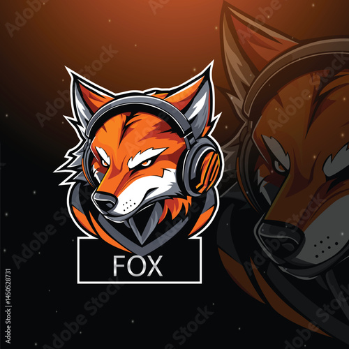 Fox, cool gaming fox, aggressive, rude, headphone, gamer, challenger, sharpness, strength