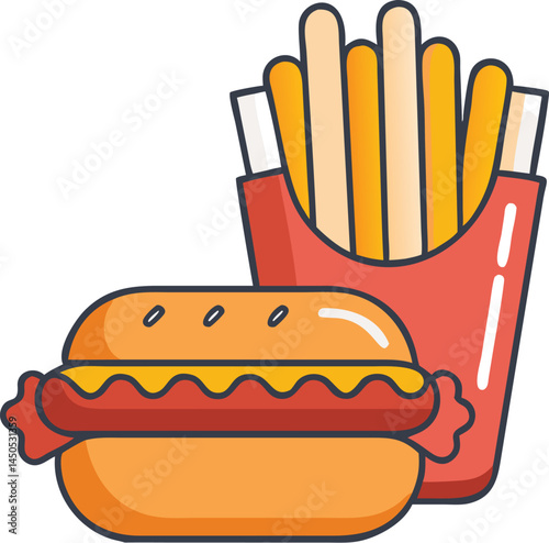 A hot dog in a bun with mustard and ketchup, served on a checkered picnic blanket outdoors