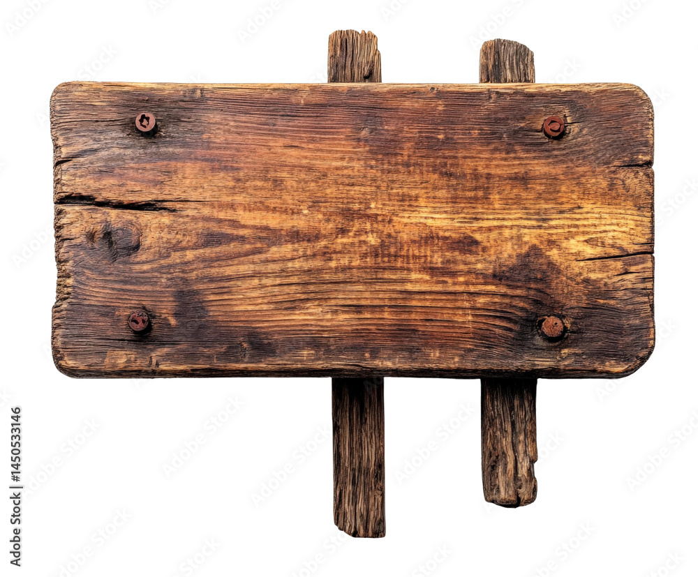 Rustic wooden signboard raw material natural environment top view isolated on transparent background Rustic wooden signboard raw material natural environment top view isolated on transparent background