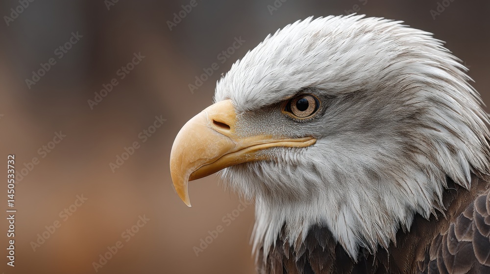 Fototapeta premium Powerful bald eagle with talons extended tapping a dragon-eye scanner symbolizing strength and technology integration
