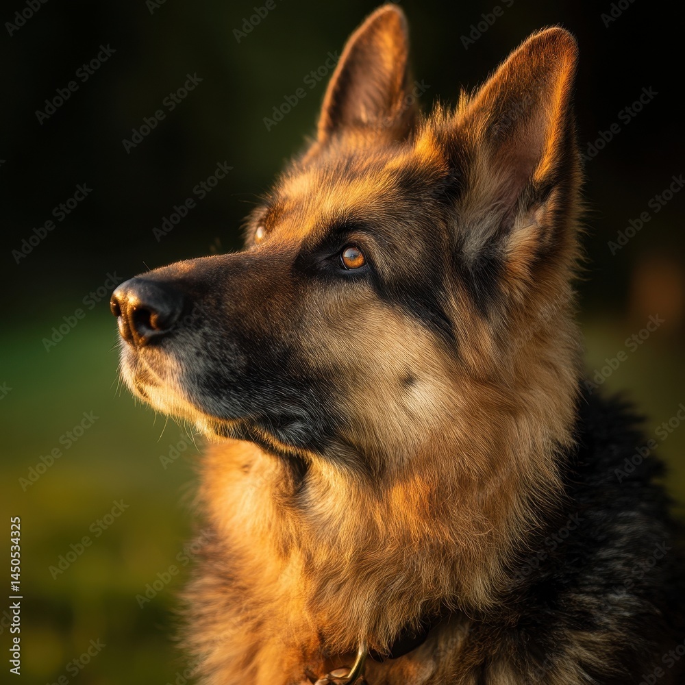 Close-up portrait of a German Shepherd dog. Close-up portrait of a German Shepherd dog.