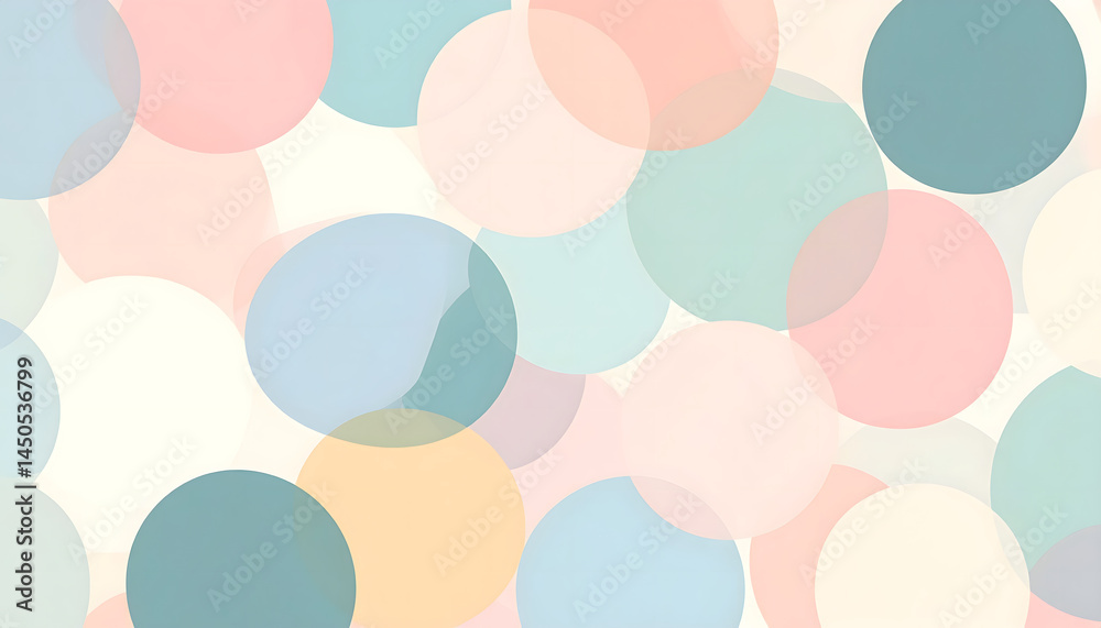 A Collection of Soft Pastel Circles Interspersed on a Creamy Background Creating an Abstract and Gentle Visual Arrangement with Roundness of Shapes A Collection of Soft Pastel Circles Interspersed on a Creamy Background Creating an Abstract and Gentle Visual Arrangement with Roundness of Shapes