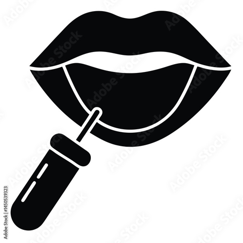 Saliva Swab Test Icon Silhouette