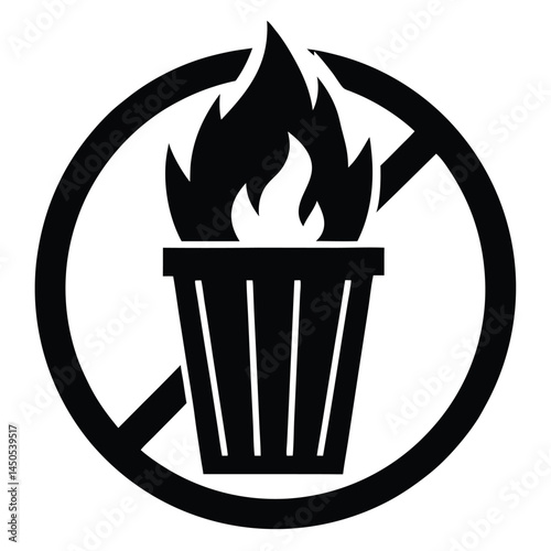 Burning Trash Forbidden Icon