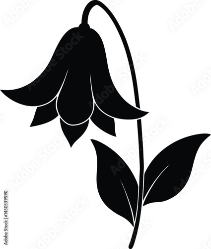 bellflower silhouette vector on white background  .eps