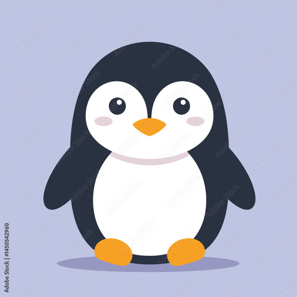Cute penguin icon in flat style. Cute penguin icon in flat style.