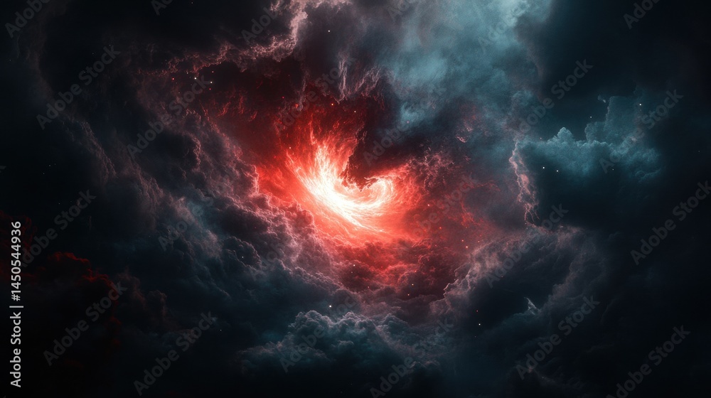 Fiery vortex within a cosmic storm cloud. Fiery vortex within a cosmic storm cloud.