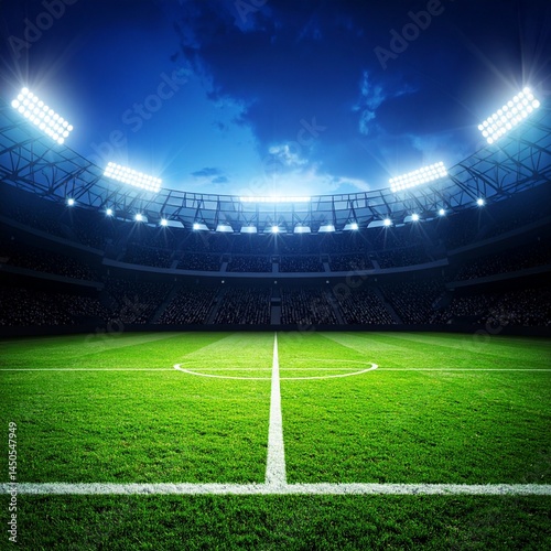 Panoramic View of a Modern Sports Stadium Under Dramatic Sky – High-Resolution Architecture and Event Venue Background