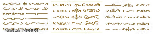Collection of decorative web icons designed in line style for various digital applications