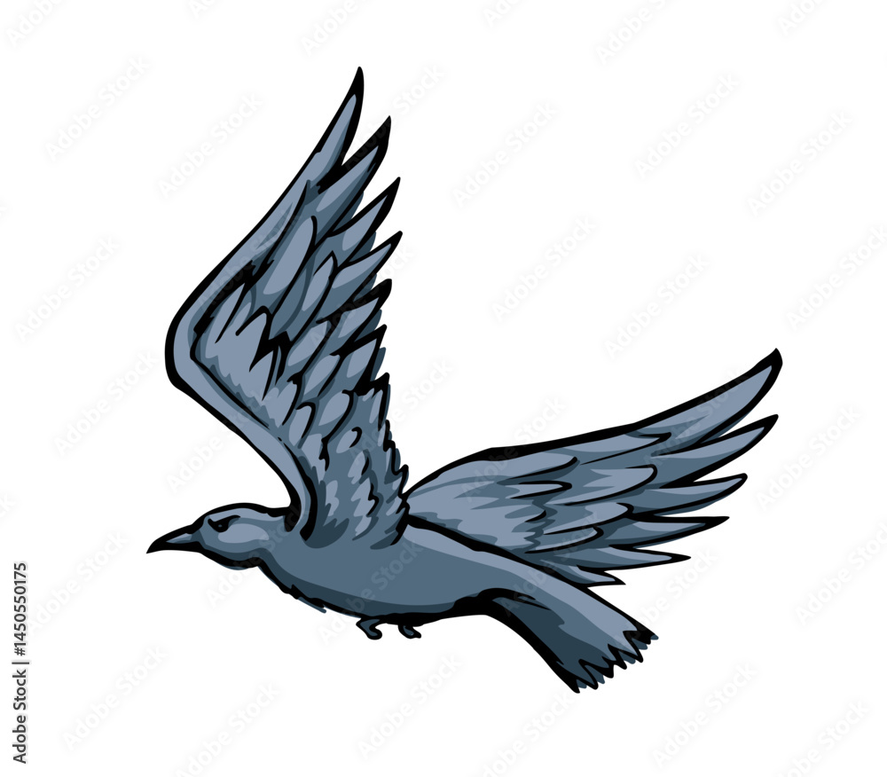 Obraz premium Vector drawing. Big flying bird