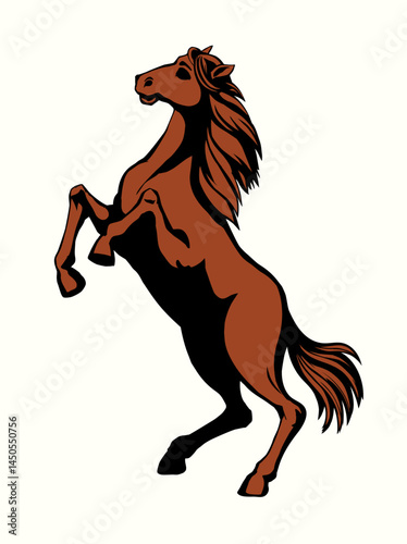 Vector drawing. Man on the horse