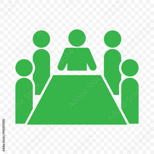 Meeting room icon. Conference symbol modern, simple, vector, icon for website design, mobile app, ui. Vector Illustration With Green Color on Transparent Background. EPS 10.