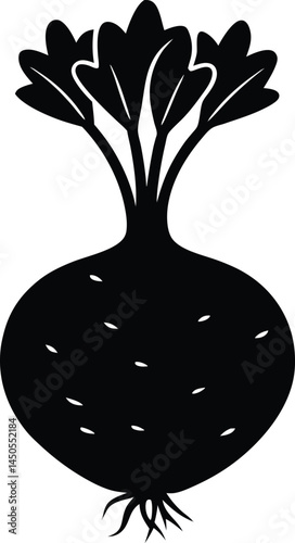 celery root silhouette vector illustration 
