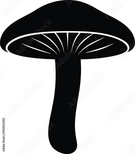 chanterelle mushroom silhouette vector illustratio