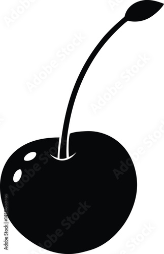 cherry pit silhouette vector on white background  