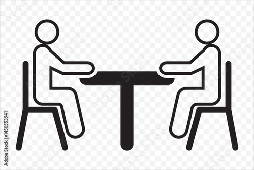 icon of a person Training seminar Illustration. Meeting, meeting room vector icon. Premium quality on Transparent Background. EPS 10.