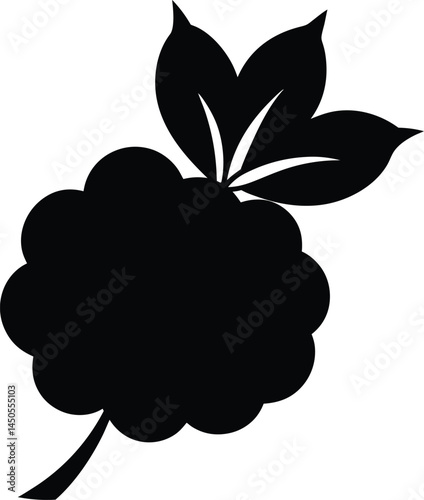 cloudberry silhouette vector illustration on white 