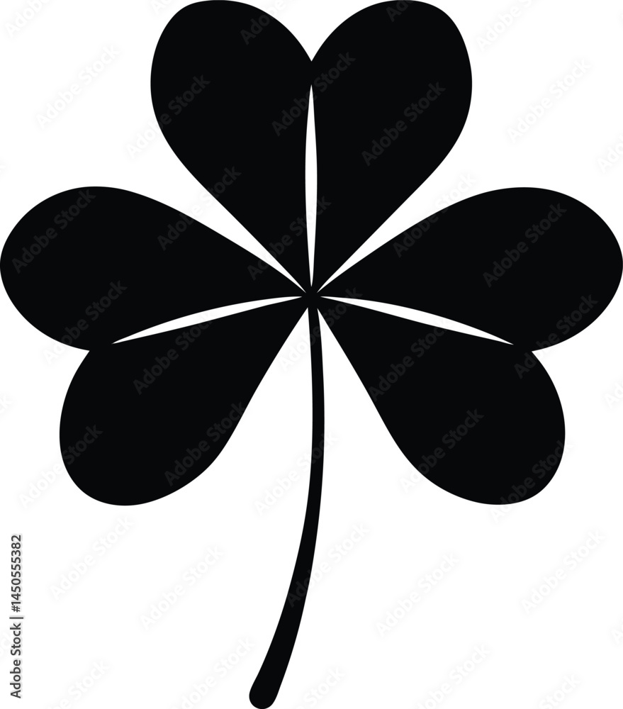 clover leaf silhouette vector on white background .eps clover leaf silhouette vector on white background .eps