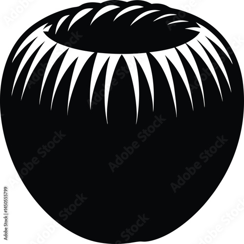 coconut husk silhouette vector illustration  