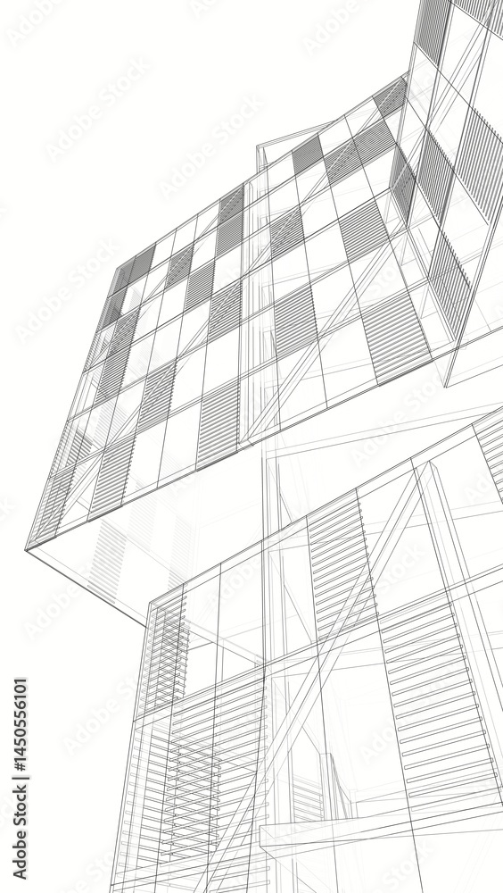 Fototapeta premium abstract architecture building 3d rendering