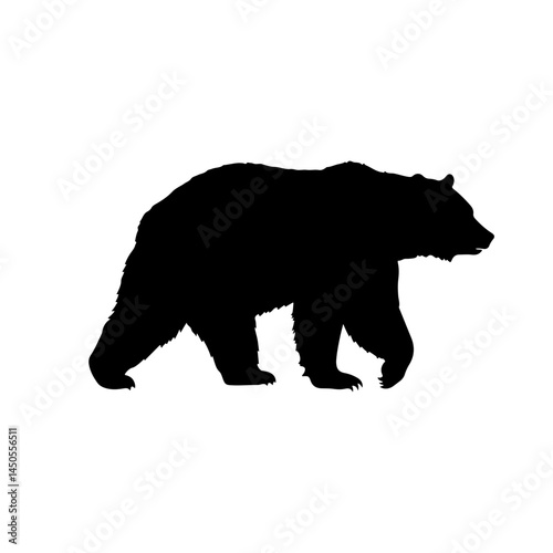 American Black Bear  silhouette vector flat illustration design.