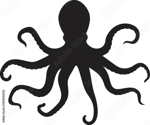 Octopus Silhouette PNG Transparent Background