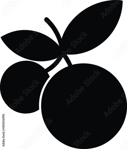 cranberry silhouette vector icon on white 