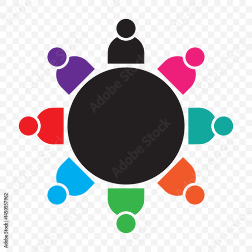 Discuss, meeting icon / vector graphics on Transparent Background. EPS 10.