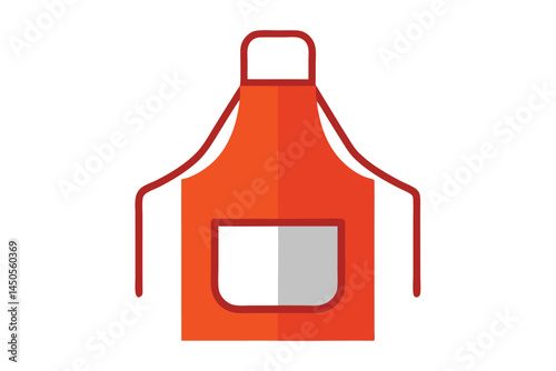 A simple, clean vector illustration of an orange apron with a pocket
