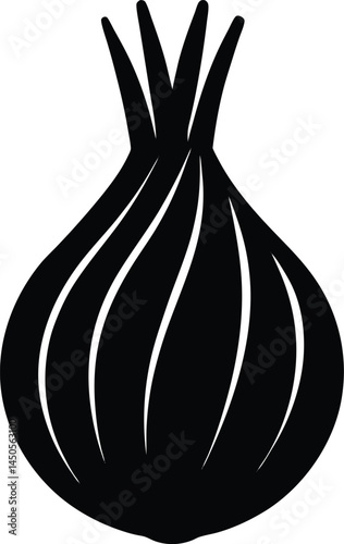 fennel bulb silhouette vector on white background 