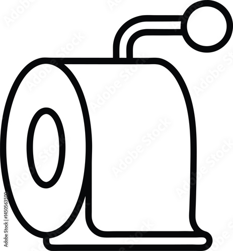 Toilet paper in continuous line art drawing style, illustrating the simplicity and functionality of toilet paper design with minimalist line art techniques showcasing modern elegance.