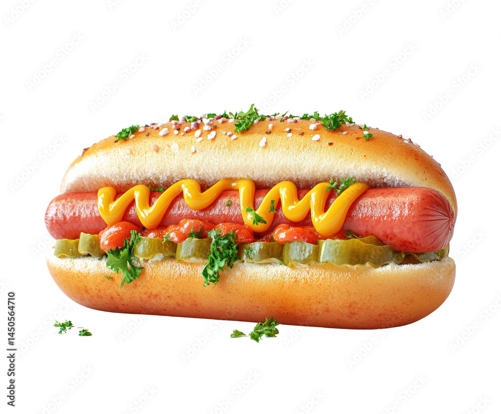 Delicious hot dog recipe backyard bbq food top-down view isolated on transparent background Delicious hot dog recipe backyard bbq food top-down view isolated on transparent background