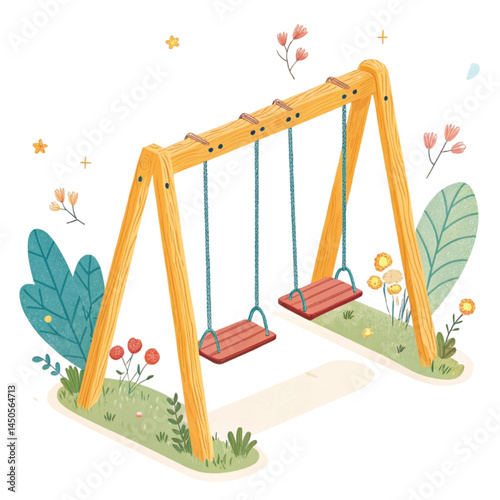 wooden swing set