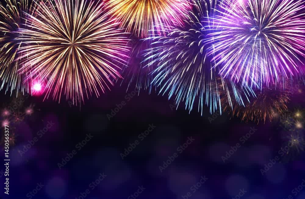 fireworks in the night sky
