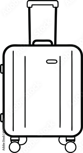 Travel suitcase in continuous line drawing style emphasizing stylish and functional design elements for passionate travelers