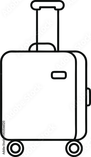 Travel suitcase in continuous line drawing style featuring modern and artistic representation of a classic travel accessory