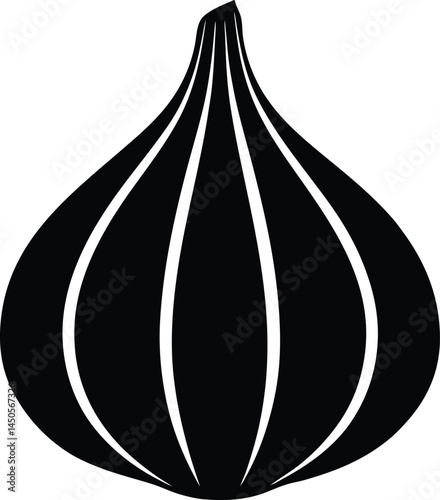 garlic clove silhouette vector on white background 