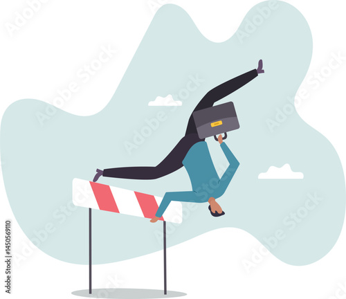 Business failure, mistake or cannot overcome difficulty or obstacle, problem or underperform employee .character for design.